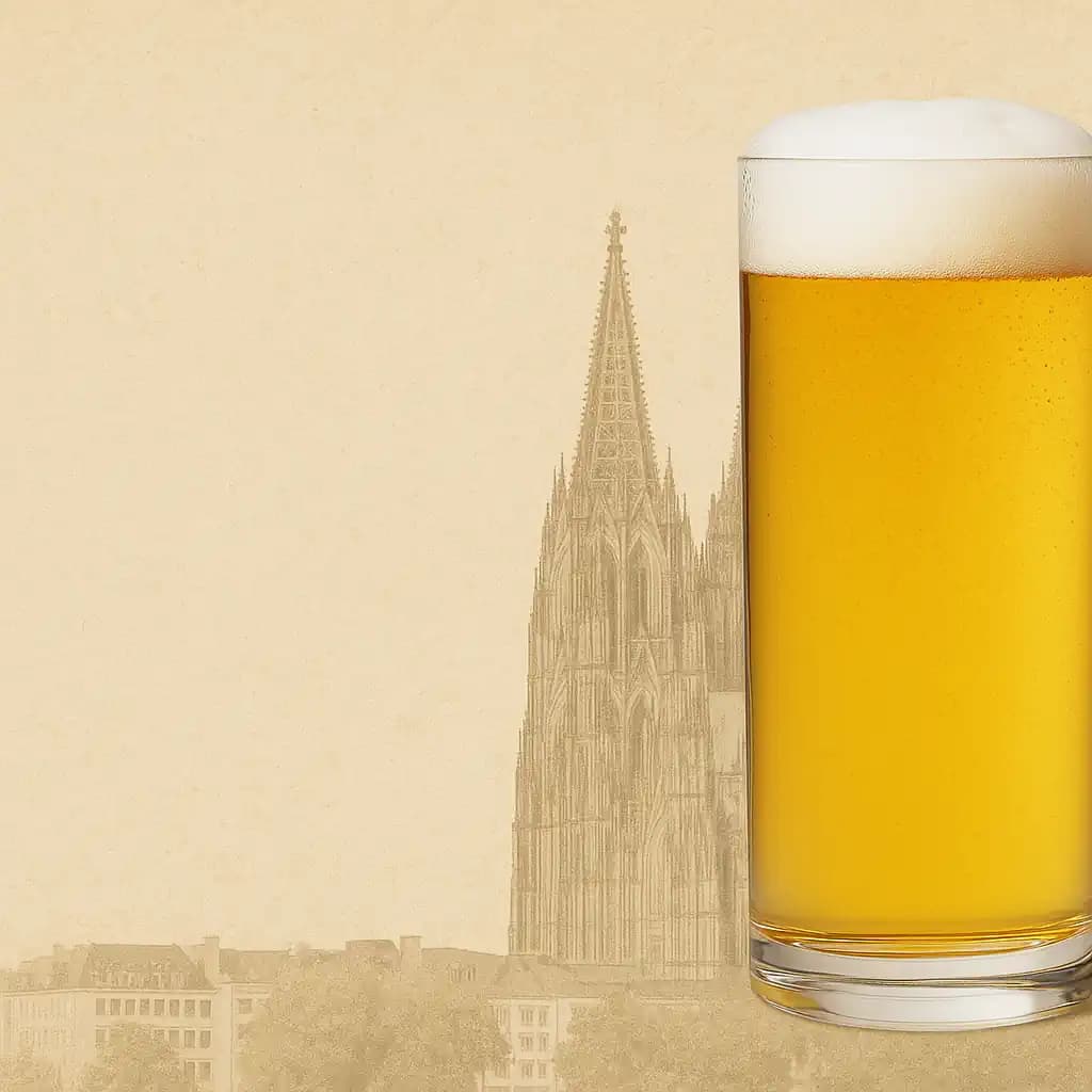 Kölsch und Kölner Dom – Sinnbild für Kölns Biergeschichte und das älteste Reinheitsgebot Deutschlands.